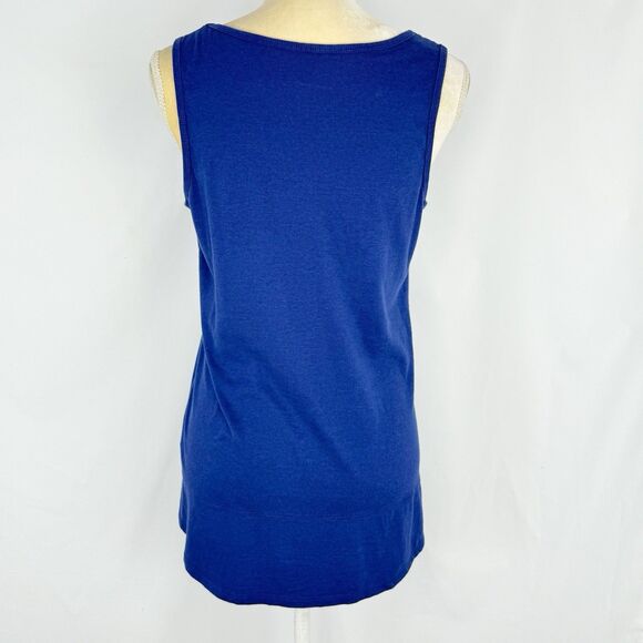 Carole Hochman Tank Top Women’s Small Navy Blue Decorative Trim Sleeveless - Picture 3 of 16